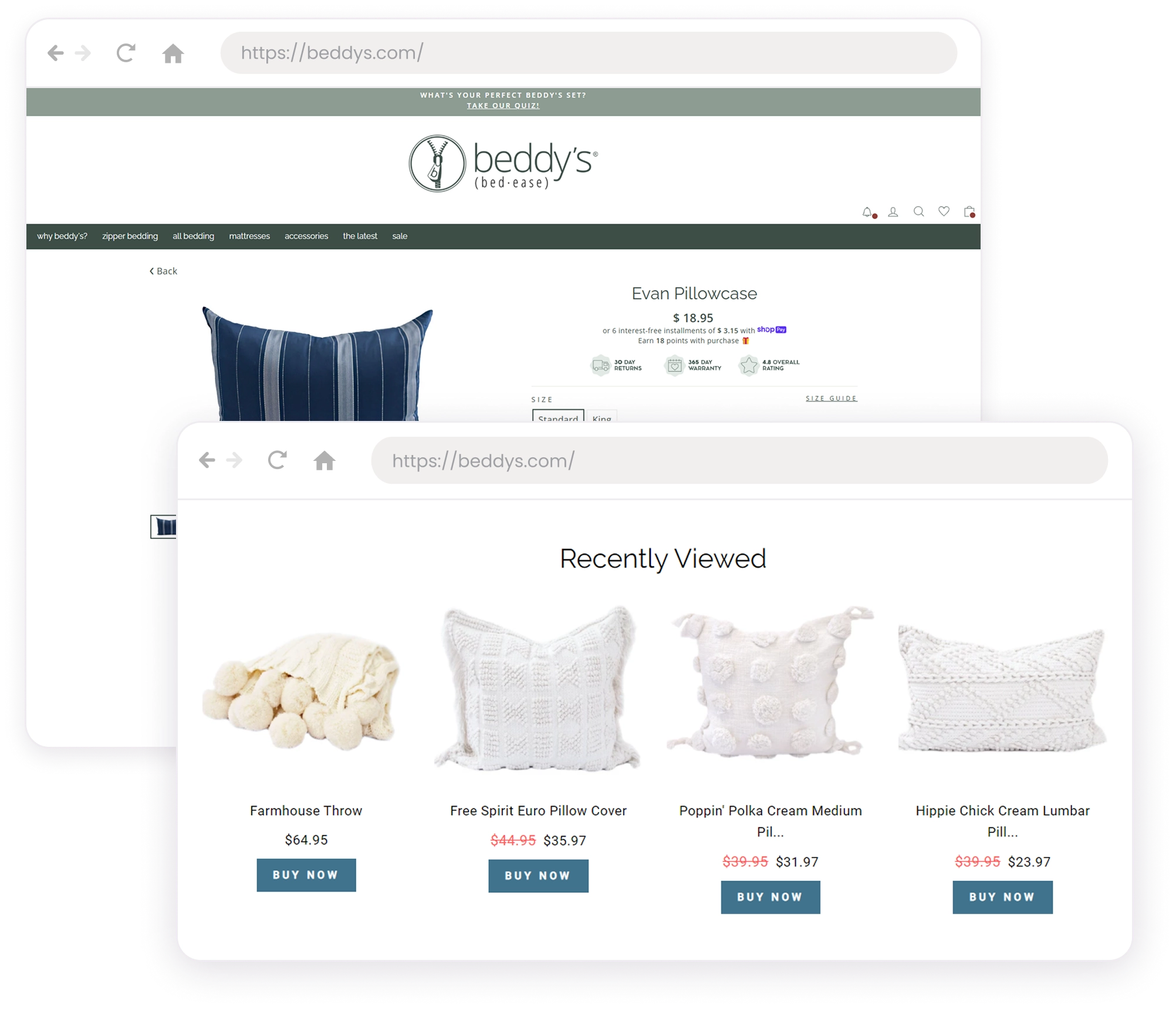 Recently viewed on cart page