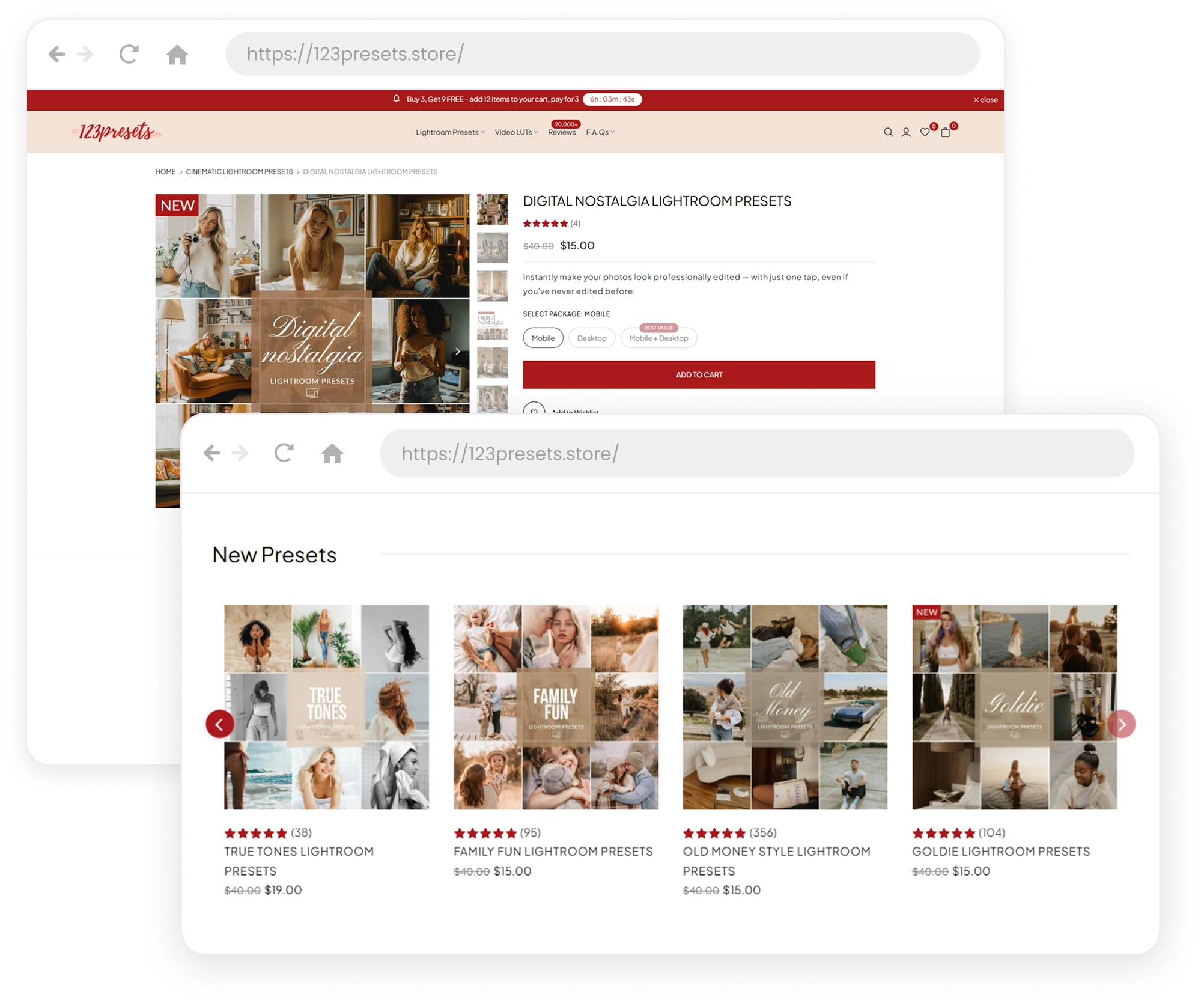 New arrivals on home page