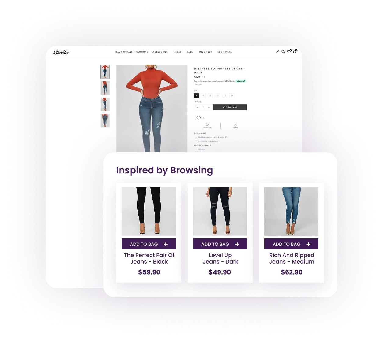 Product page recommendations