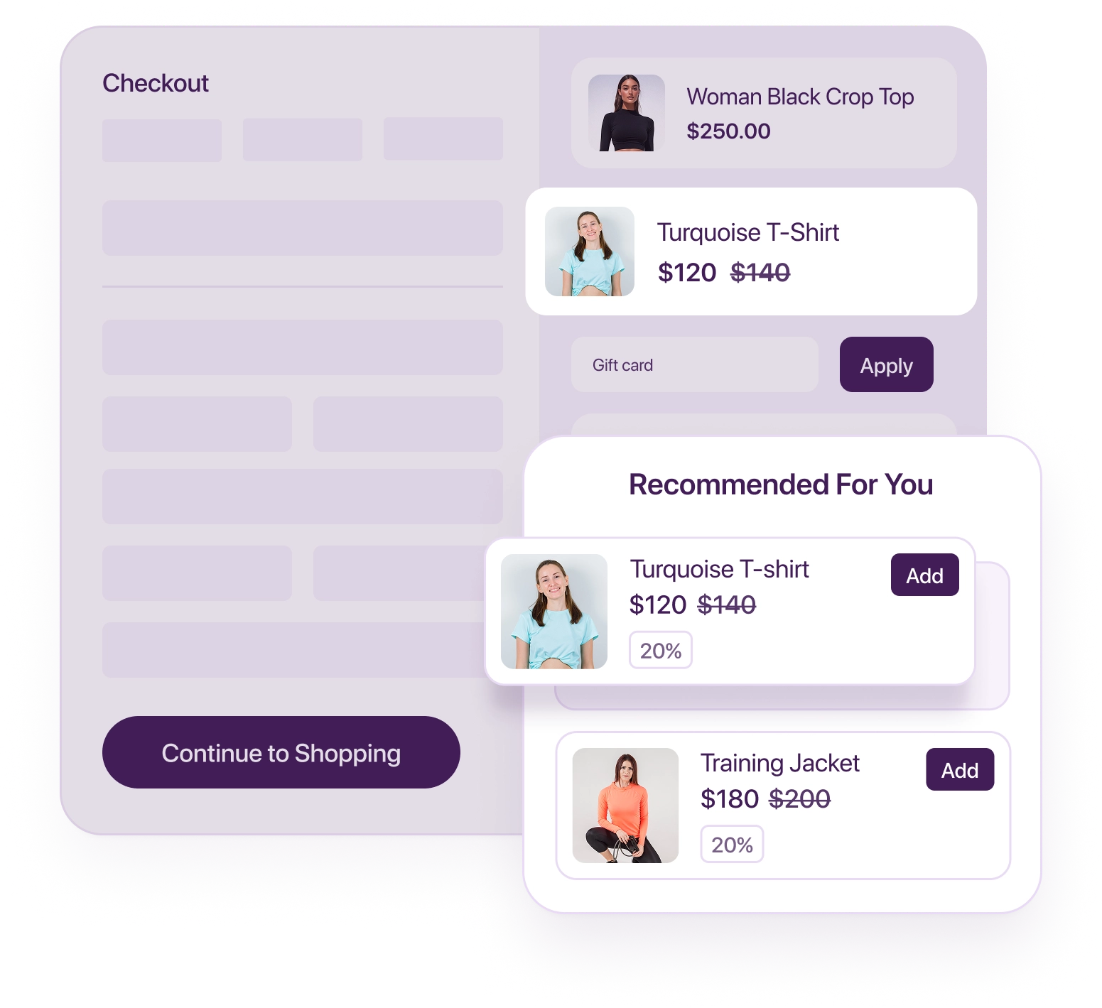 Checkout upsell features