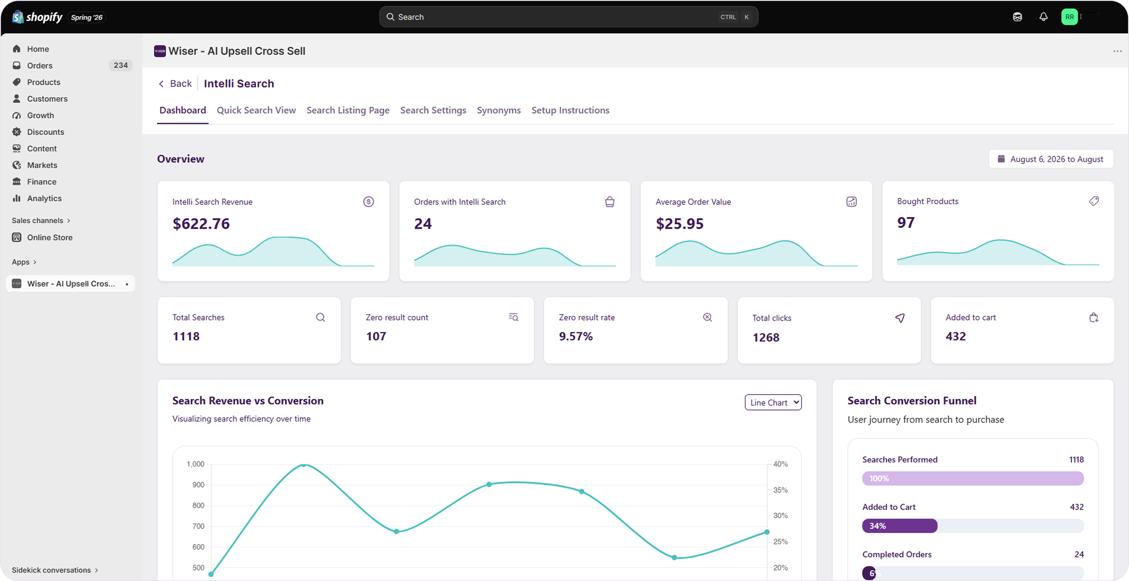IntelliSearch live dashboard overview for Resin Rockers