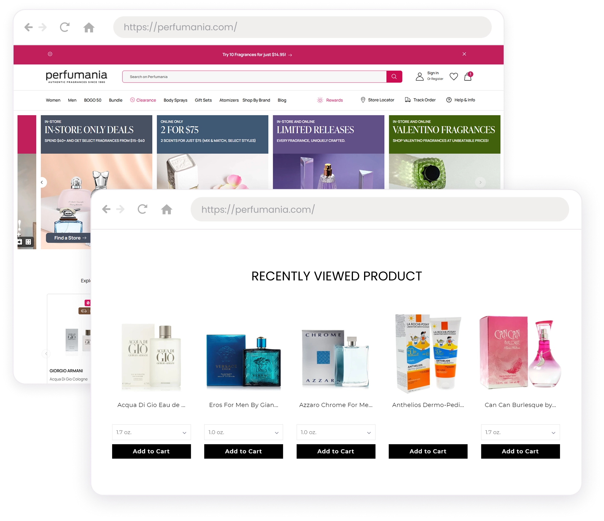 Product page recommendations