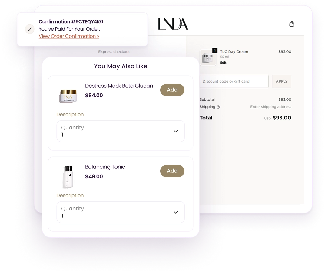 On Order Confirmation Page