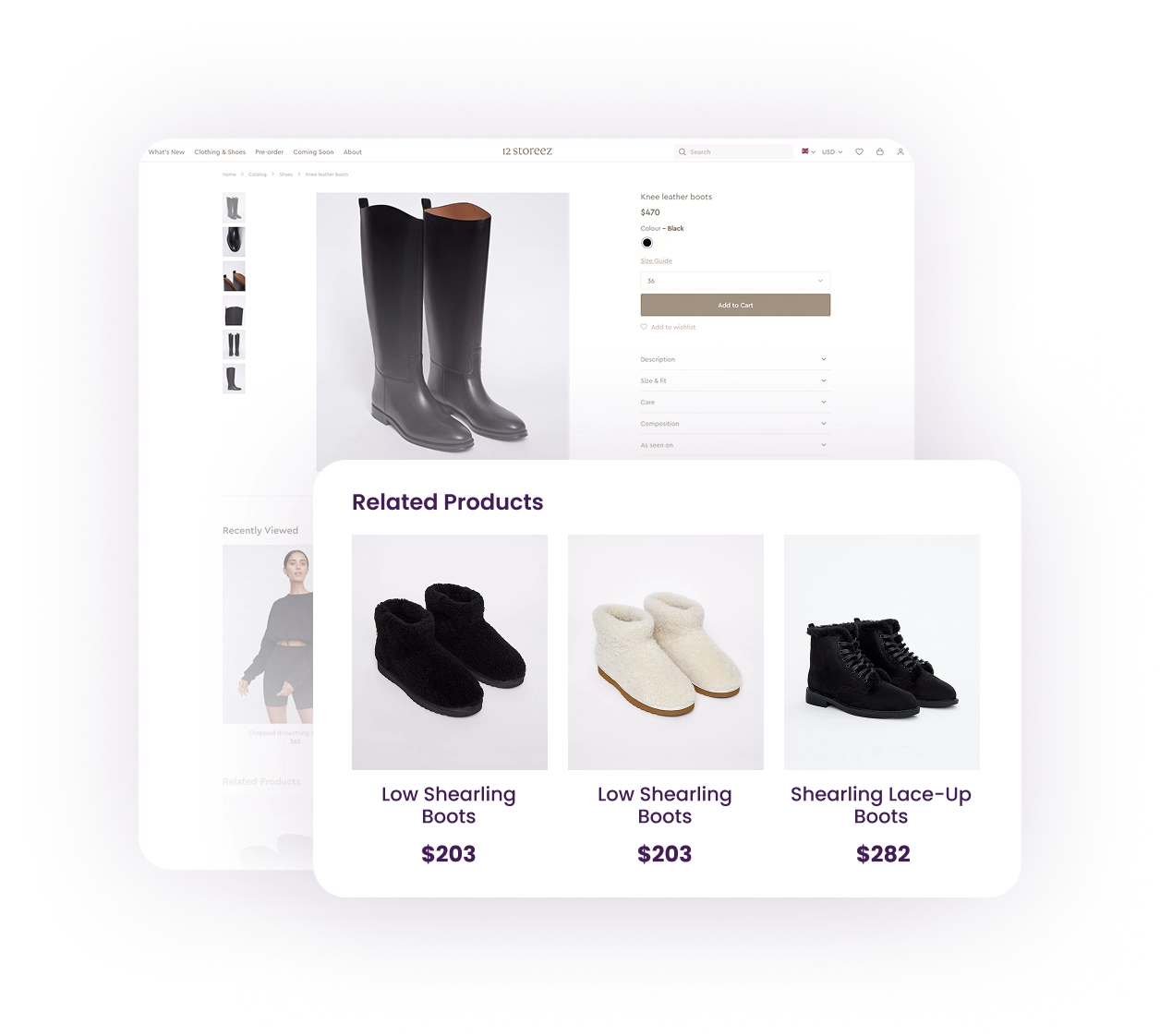 Product page recommendations