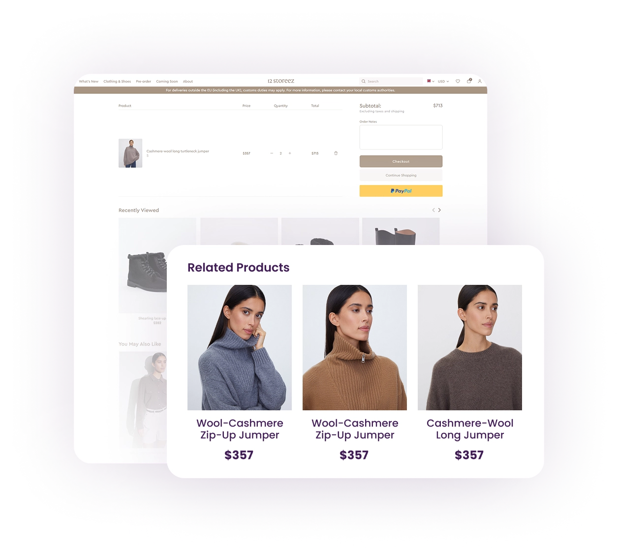 Cart page recommendations