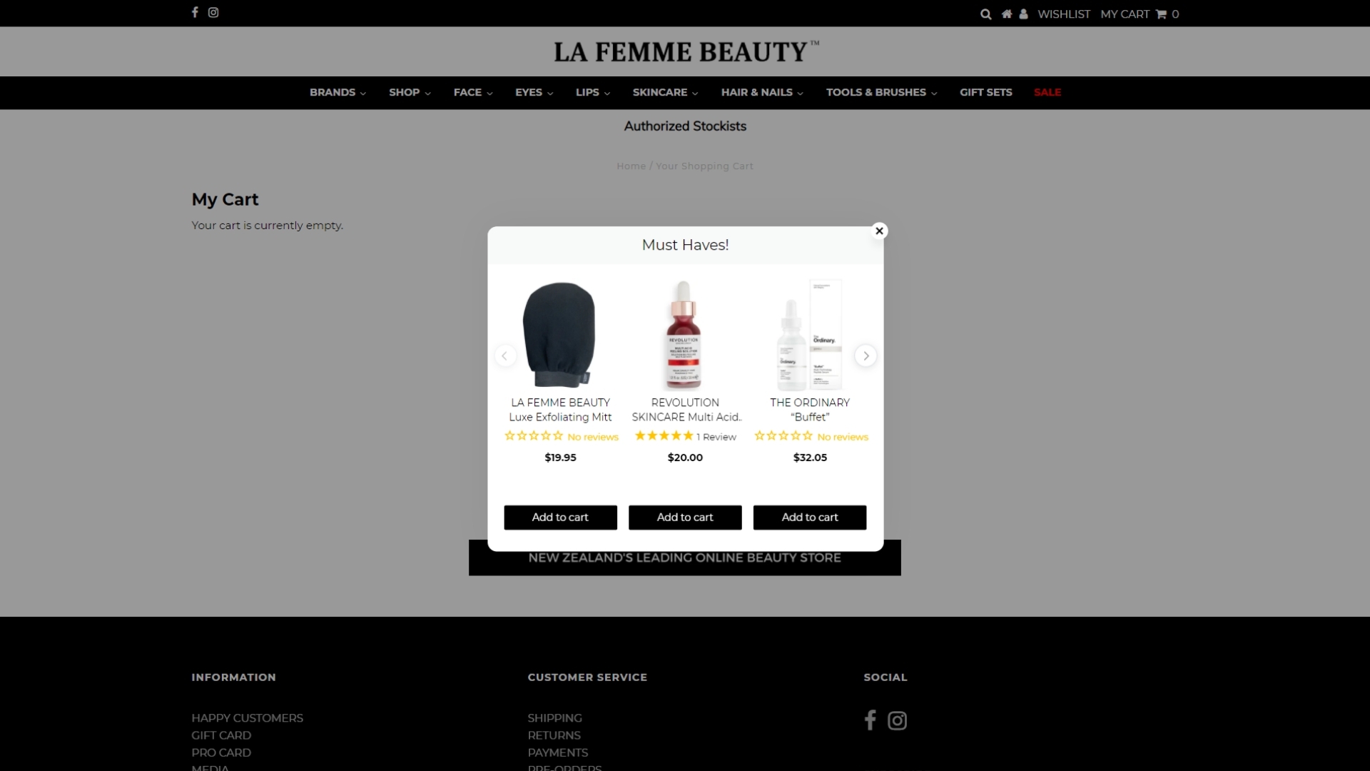 centre aligned product recommendations on popup
