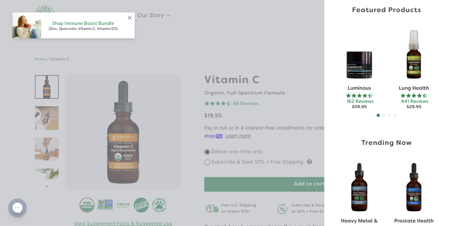 product recommendations in cart drawer