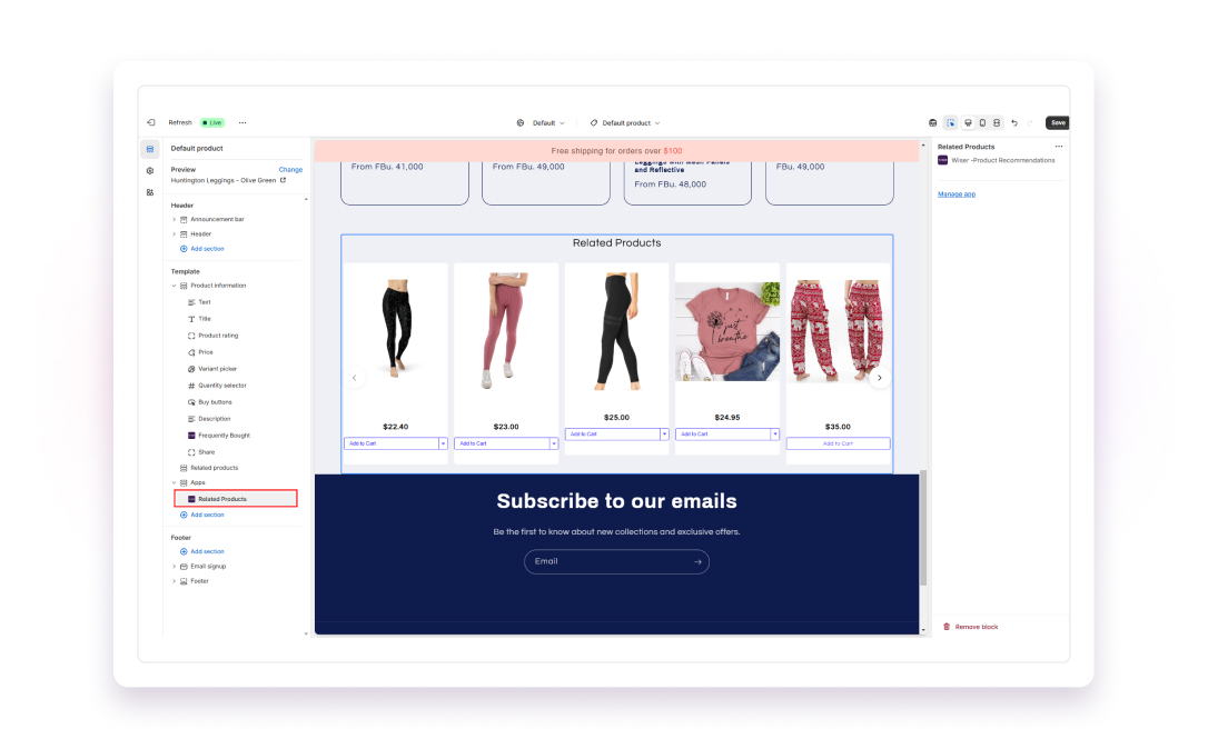Add related products on Shopify Stores