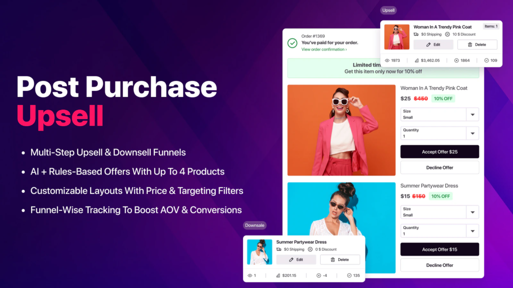 WISER AI - Best Post-Purchase Upsell App for Shopify