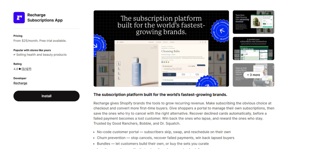 Top shopify subscription apps