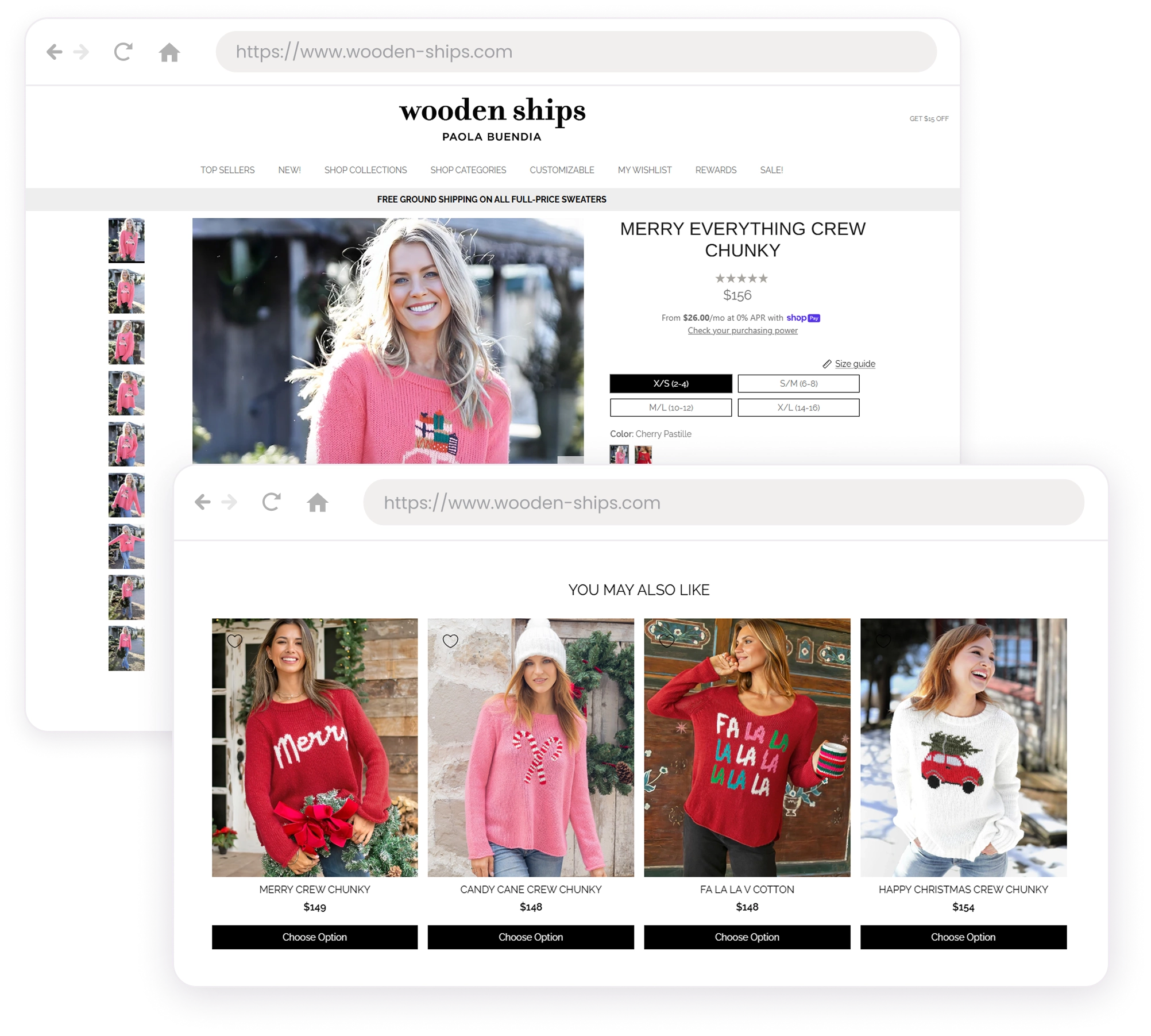 Product page recommendations