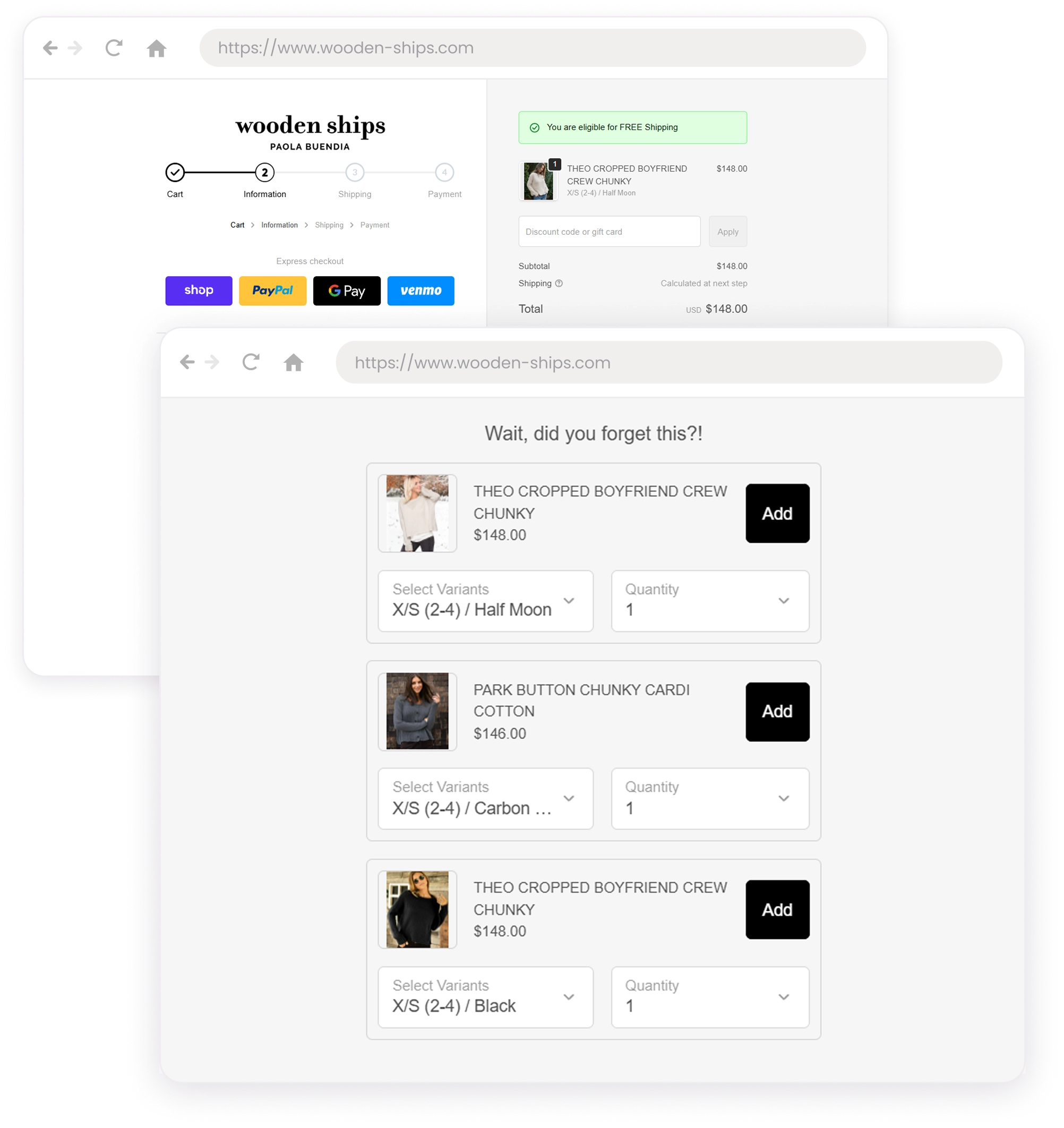 Checkout upsell